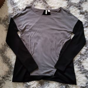 Cato black and gray long sleeve top small